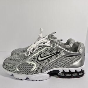 Nike Air Zoom Spiridon Cage 2 Metallic Silver Gray Shoes CJ1288-001 Mens Size 12